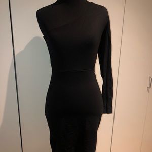 One Shoulder Black Dress